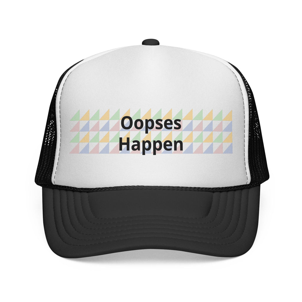 Trucker Cap — "Oopses Happen" Pastel Triangle Pattern