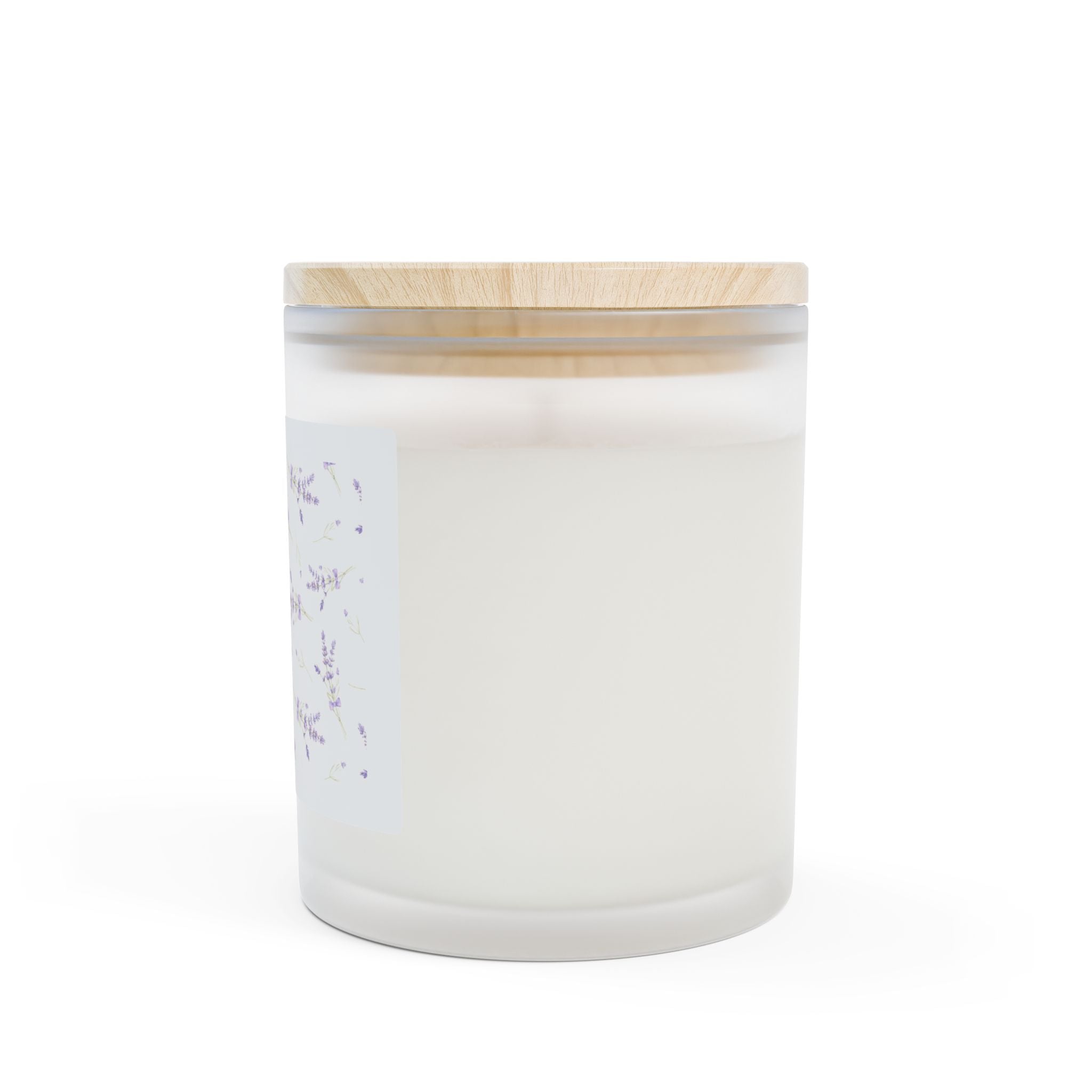 Lavender Frosted Glass Candle — 11oz Soy Scented Home Decor