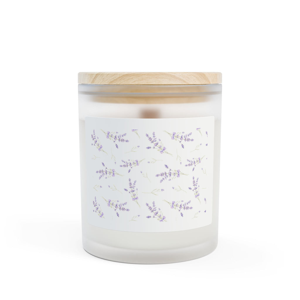 Lavender Frosted Glass Candle — 11oz Soy Scented Home Decor