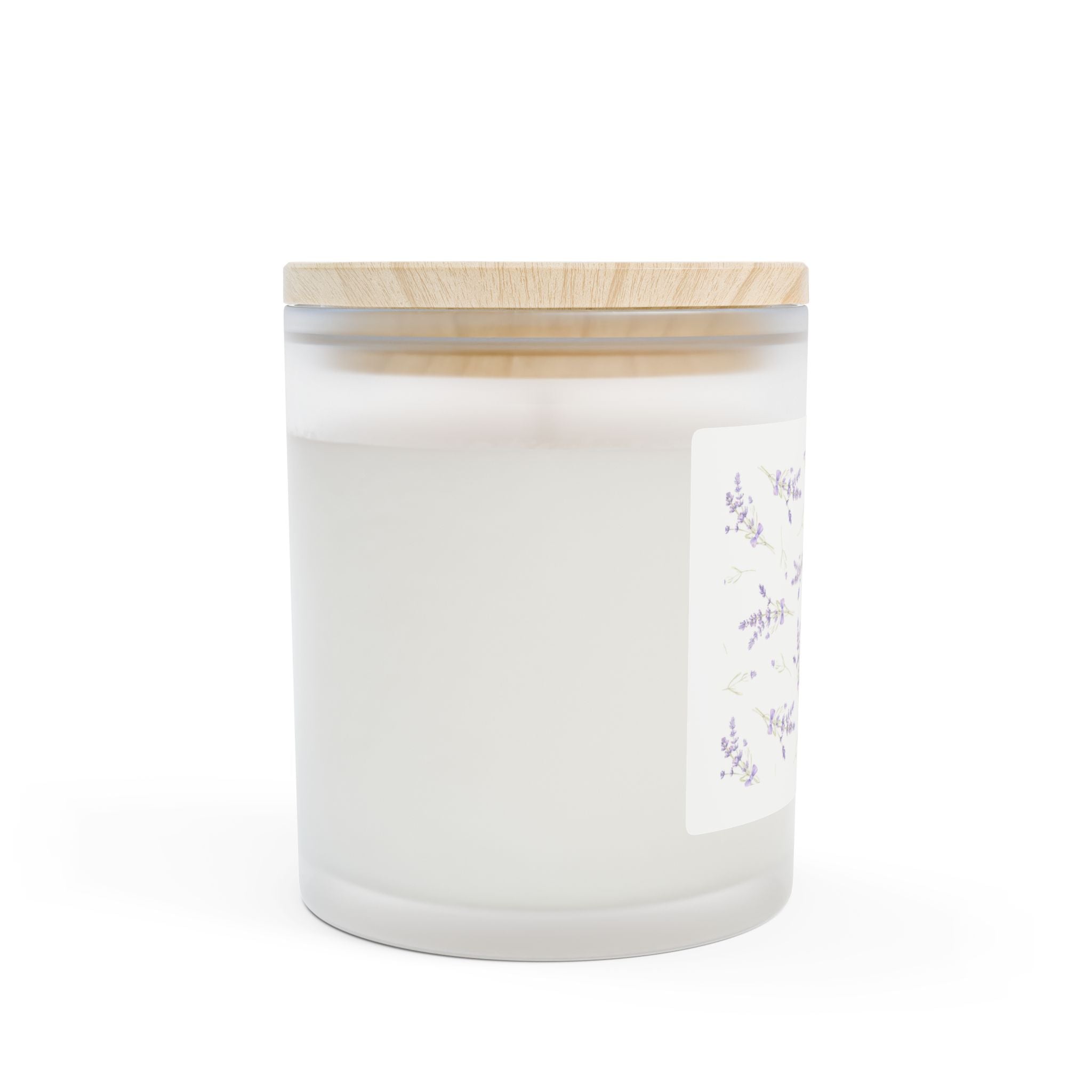 Lavender Frosted Glass Candle — 11oz Soy Scented Home Decor